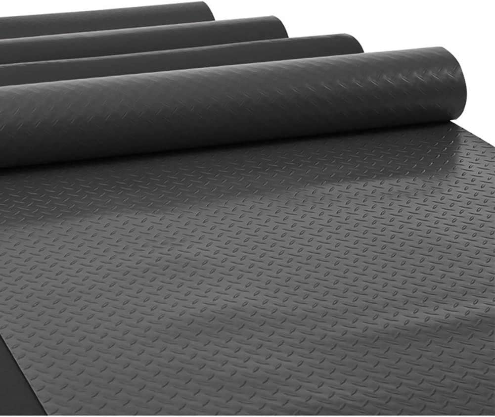 Black 3.3 x 16.5FT Heavy Duty Rubber Diamond Garage Floor Mat B170441