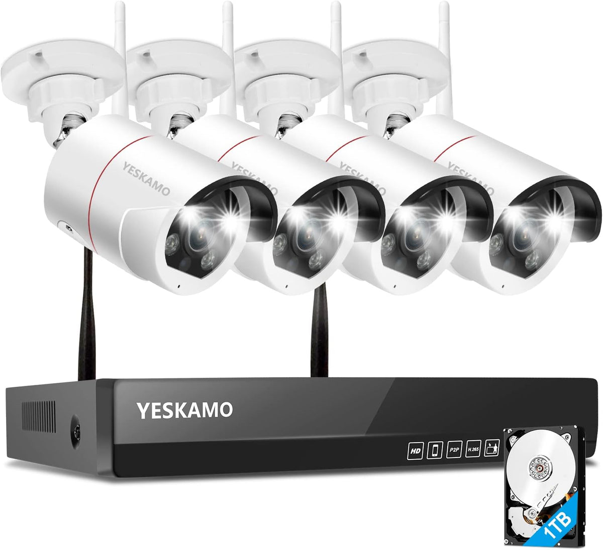 5MP WiFi Security Camera System with 1TB Hard Drive H453741