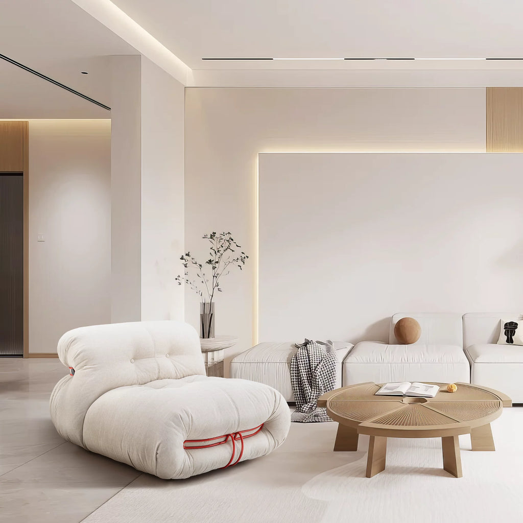 White Armless Bean Bag Sofa B260689