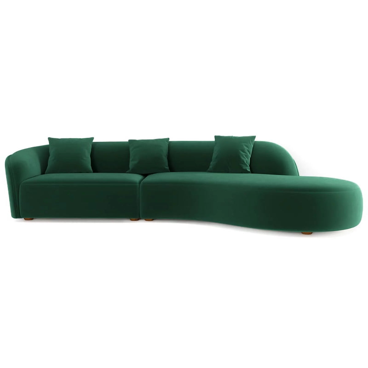 Green Velvet Curvy Couch W173