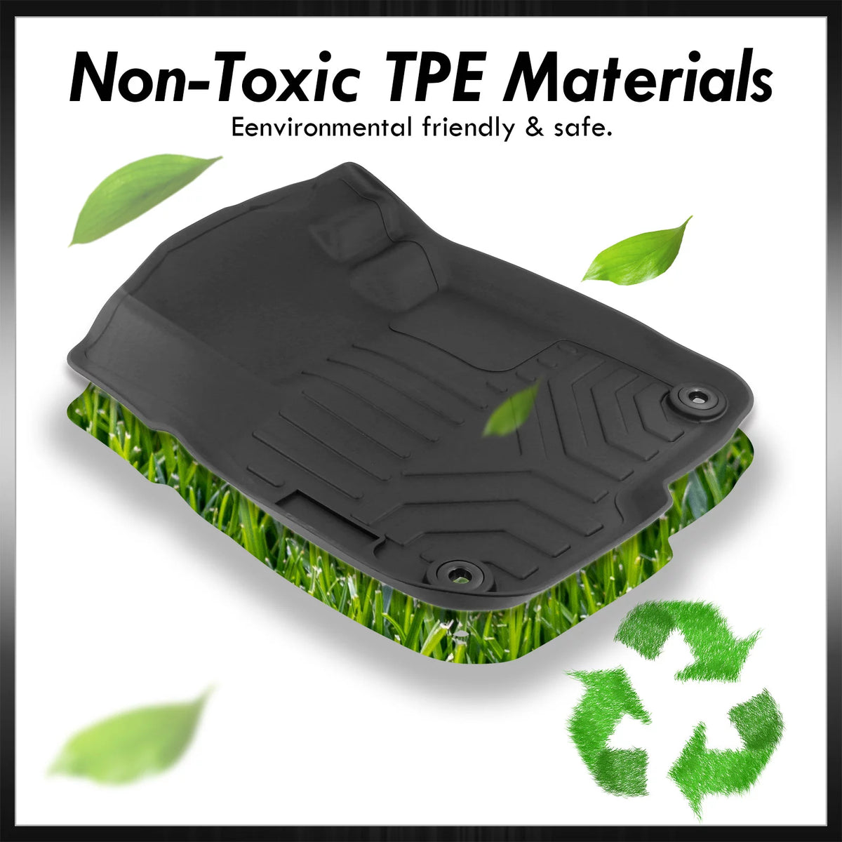 3-Piece TPE Rubber Floor Mats Liner Front Rear Set A686