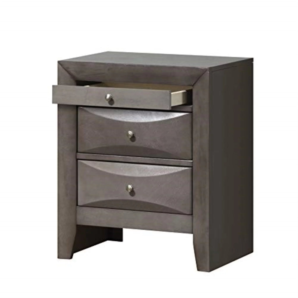 Black 3 Drawer Nightstand F390045