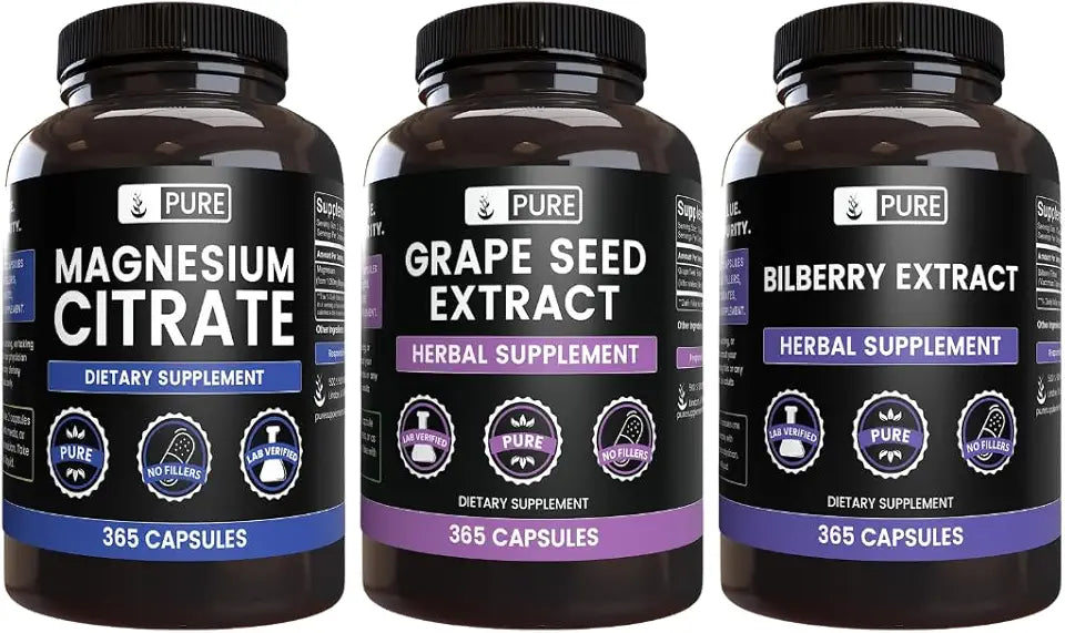 Grape Seed, Bilberry, & Magnesium Citrate Capsule Bundle D2277