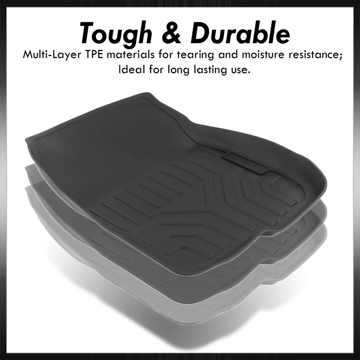 3-Piece TPE Rubber Floor Mats Liner Front Rear Set A686