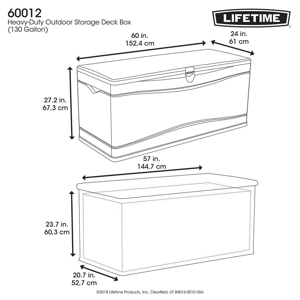 Heavy-Duty 130 Gallon Plastic Deck Box U257