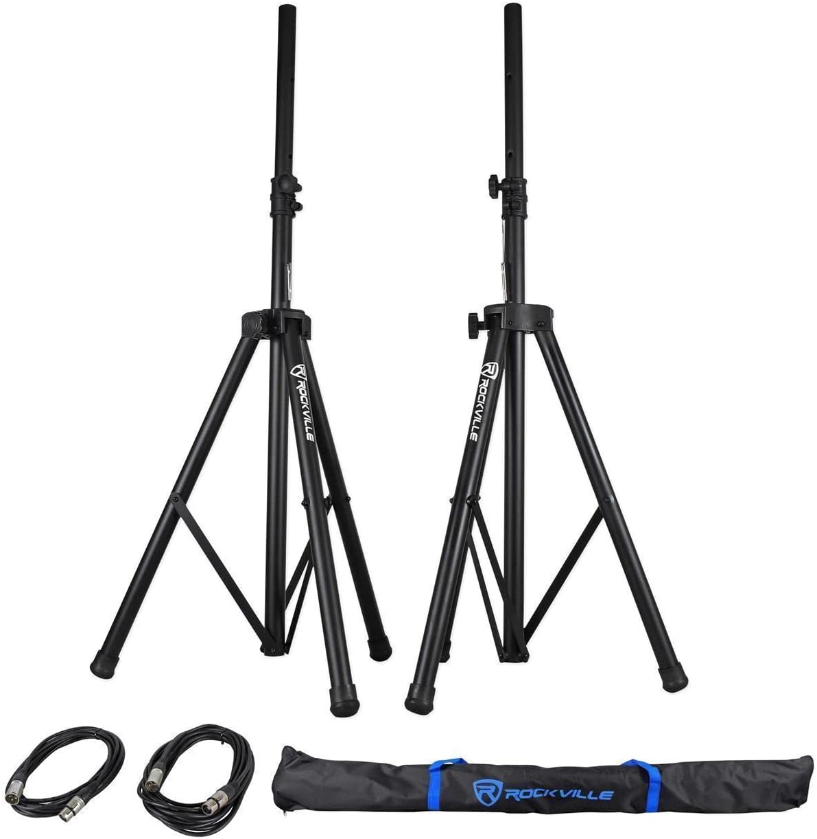 10 Powered DJ Speakers with Stands and Cables D809
