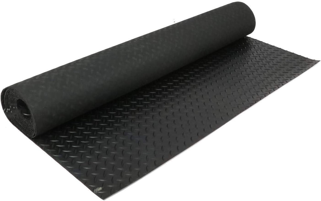 Black 3.3 x 16.5FT Heavy Duty Rubber Diamond Garage Floor Mat B170441