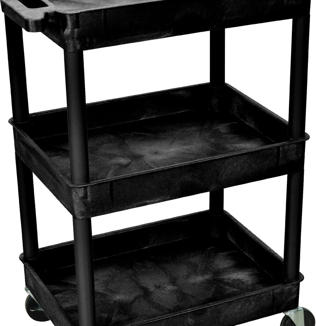 Black 3 Shelves Automotive Utility Cart J9920