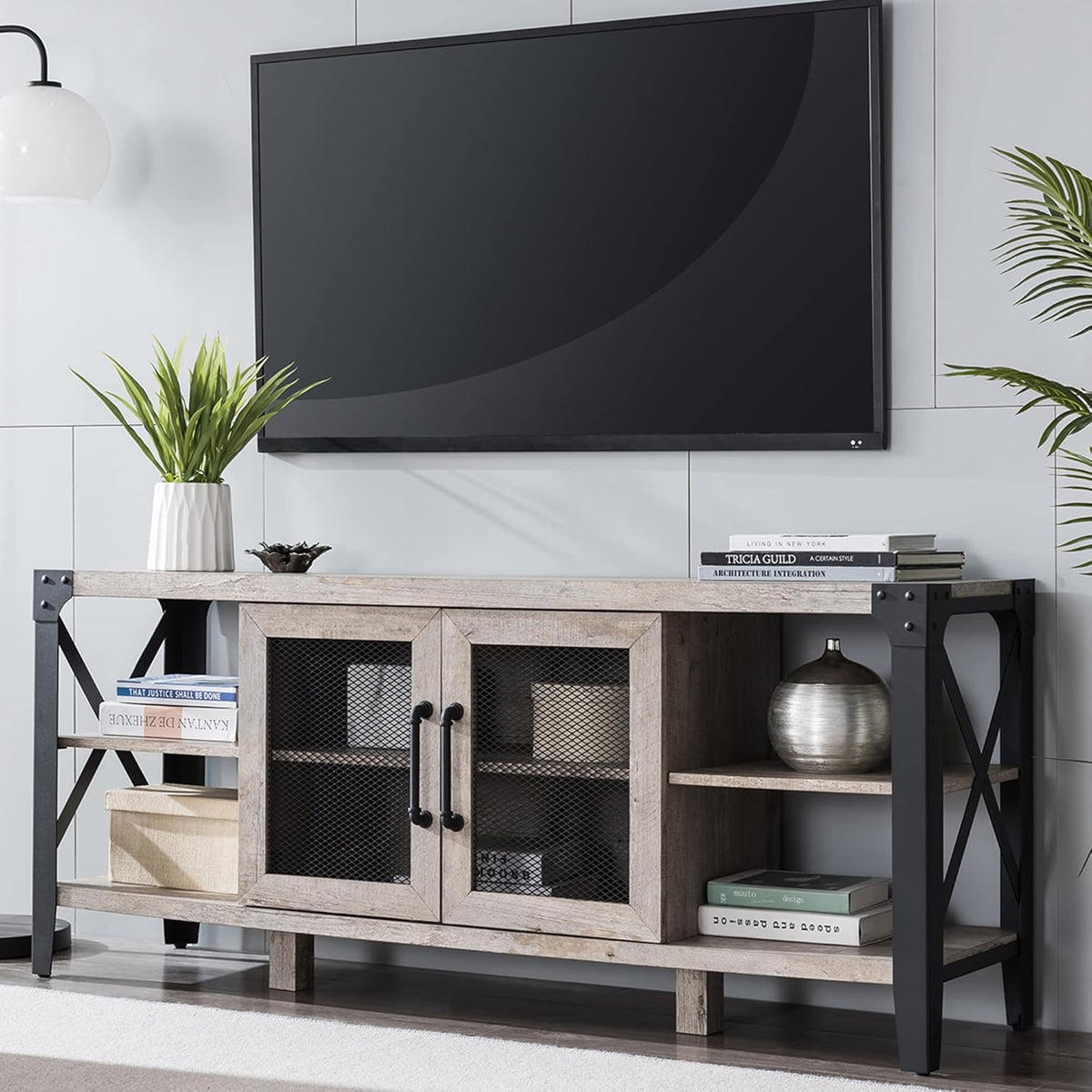 Tall Wood TV Stand for 65 inch TV O8472