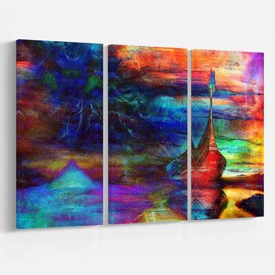 Oil Painting Print Multi-Piece Image on Wrapped Canvas D14321