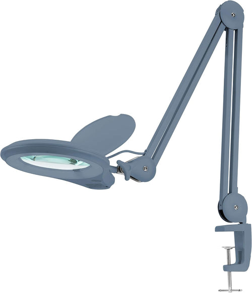 1,200 Lumens Dimmable LED Magnifying Lamp with Clamp, 5 Diopter, 5 Inches Lens, Gray U2059
