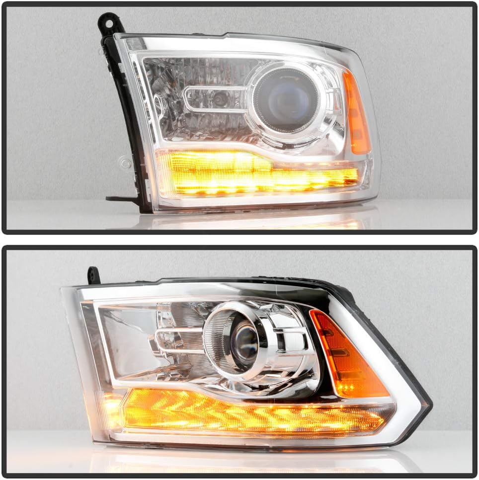 2013-2018 Ram 1500 2500 3500 Chrome LED Projector Headlights Pair Z26175