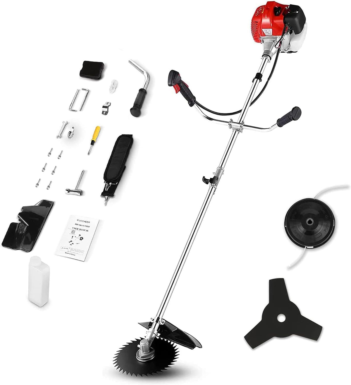 2-in-1 Gas Powered 18 Inch Straight Shaft String Trimmer H62017