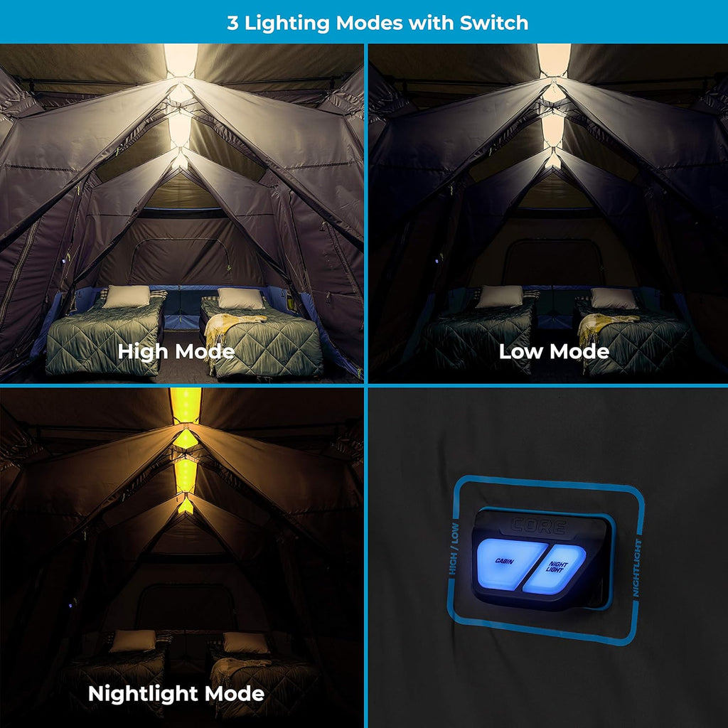6 9 10 12 Person Lighted Instant Cabin Tents Q74524