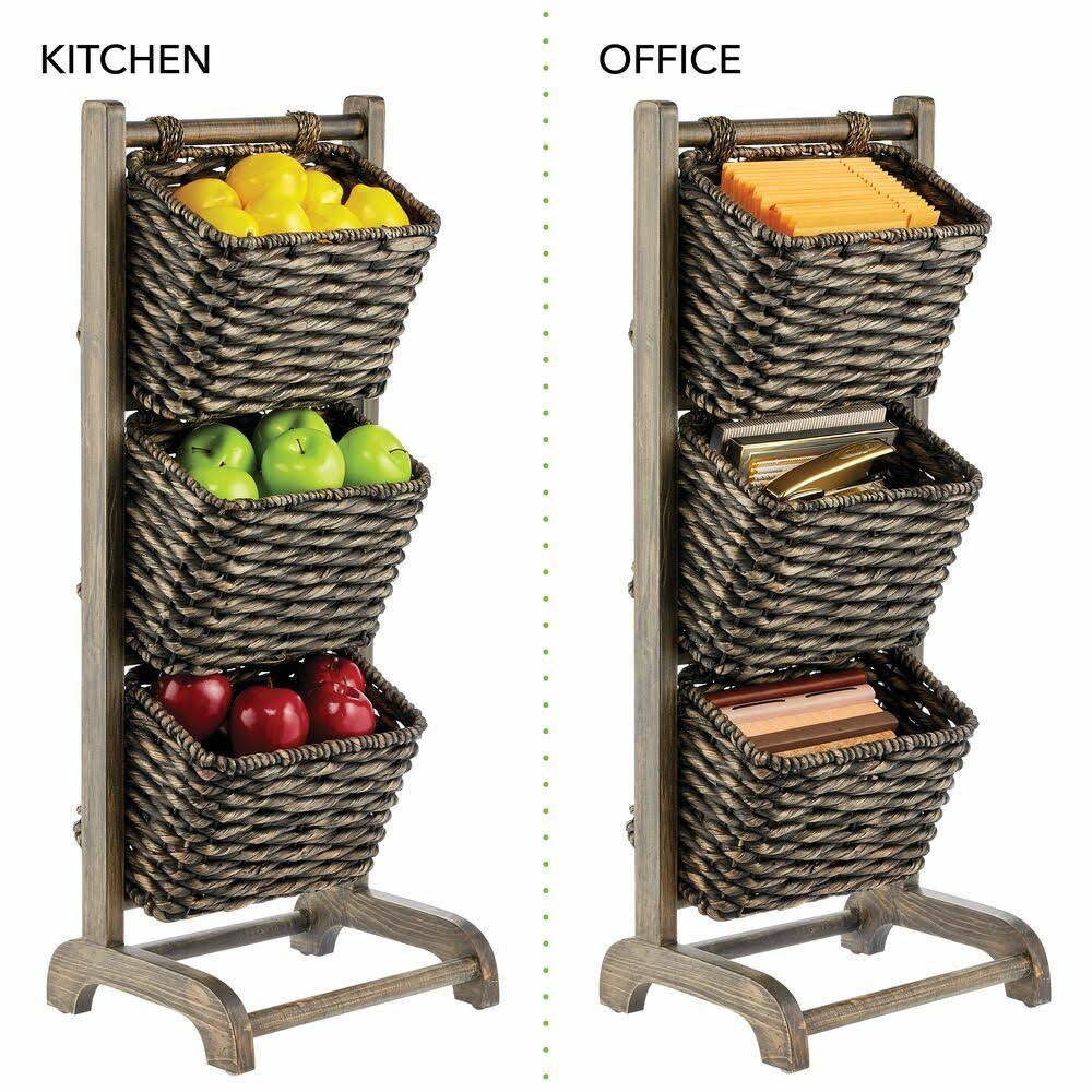 Standing Storage Basket Stand with 3 Baskets P702937