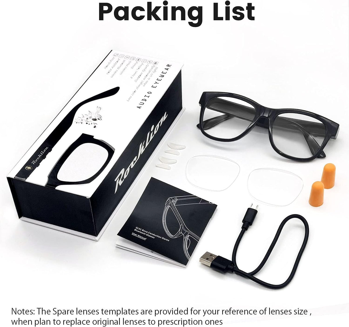 Bone Conduction Sunglasses with Open-Ear Headphones K8949