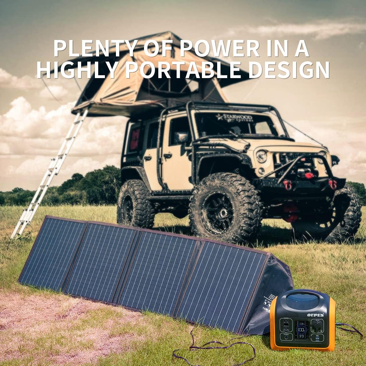 600W Portable Power Station with 100W Solar Panel Y36133