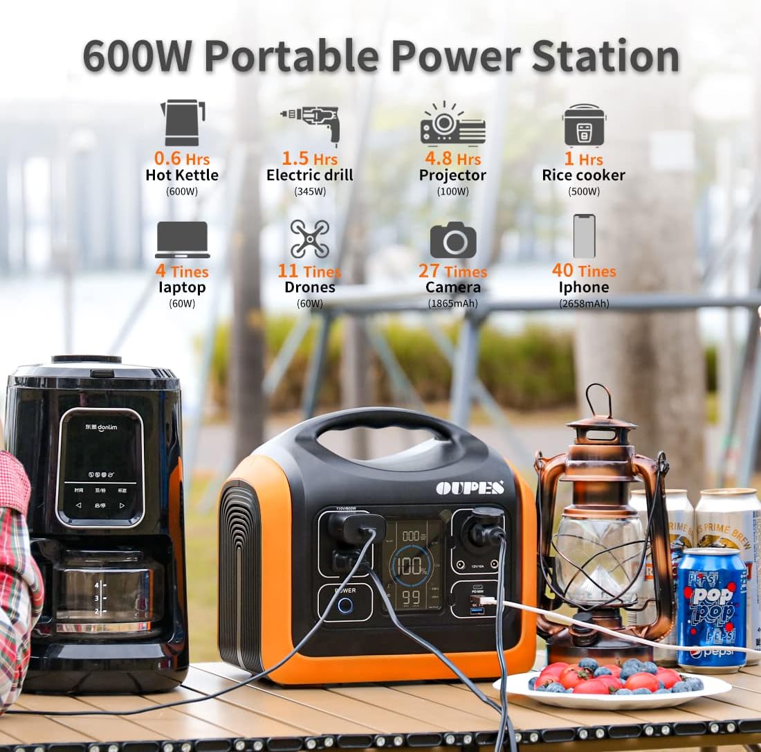600W Portable Power Station with 100W Solar Panel Y36133