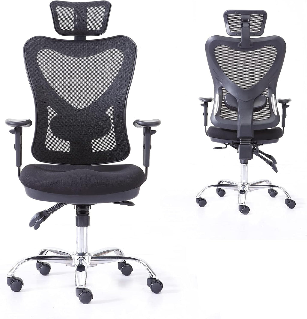Ergonomic Mesh Computer Chair with Lumbar Support and Headrest H2490