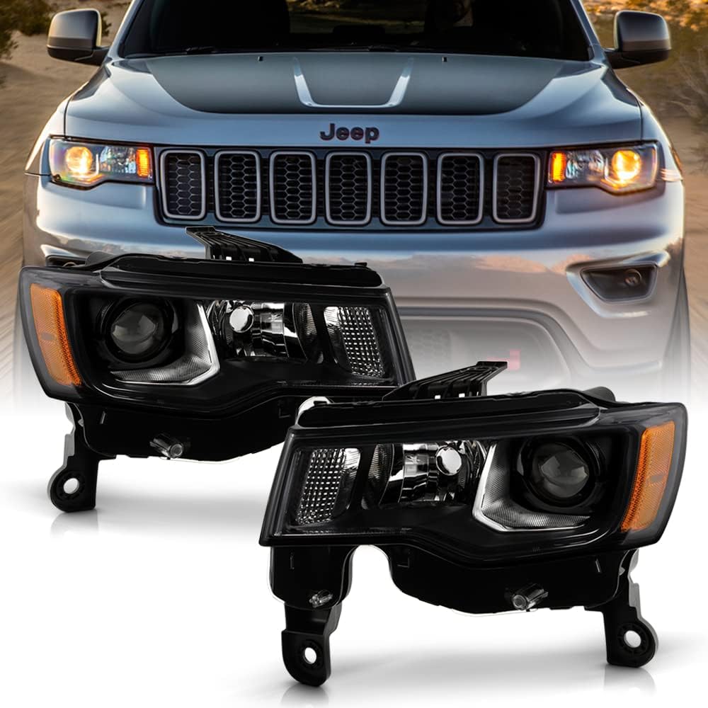 Black Housing Projector Headlights Pair Left+Right B98461