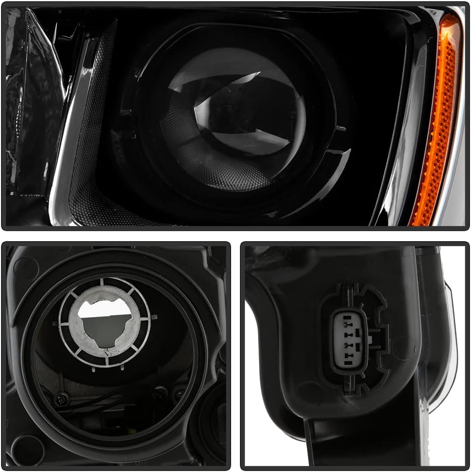 Black Housing Projector Headlights Pair Left+Right B98461