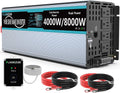 Pure Sine Wave Power Inverter 4000Watt 12V DC to AC 110V with Remote Control 4 AC Outlets Dual USB Port W190378