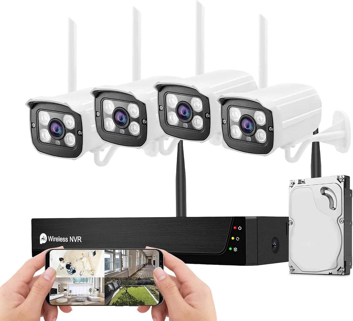 1080P 8CH Wireless Security Camera System with 1TB Hard Drive F7453