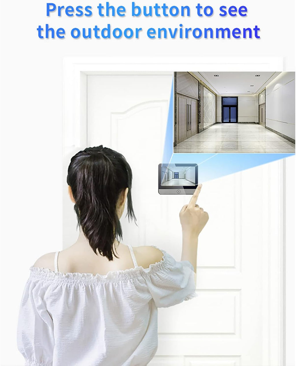 Digital Peephole Door Viewer WiFi Doorbell Camera 1080P Video Intercom 4.3 inch Monitor X677734