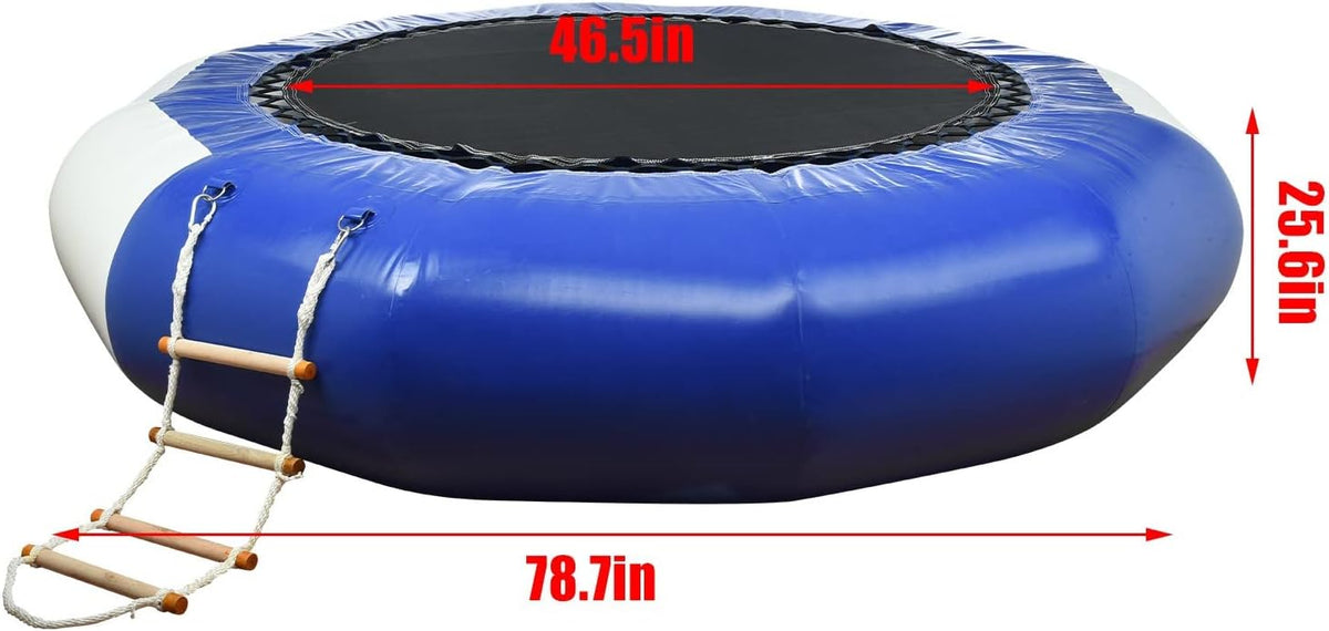 Inflatable Round Water Trampoline with Electric Inflator and 4-Step Ladder I792