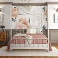 White Metal Canopy Bed Full U282