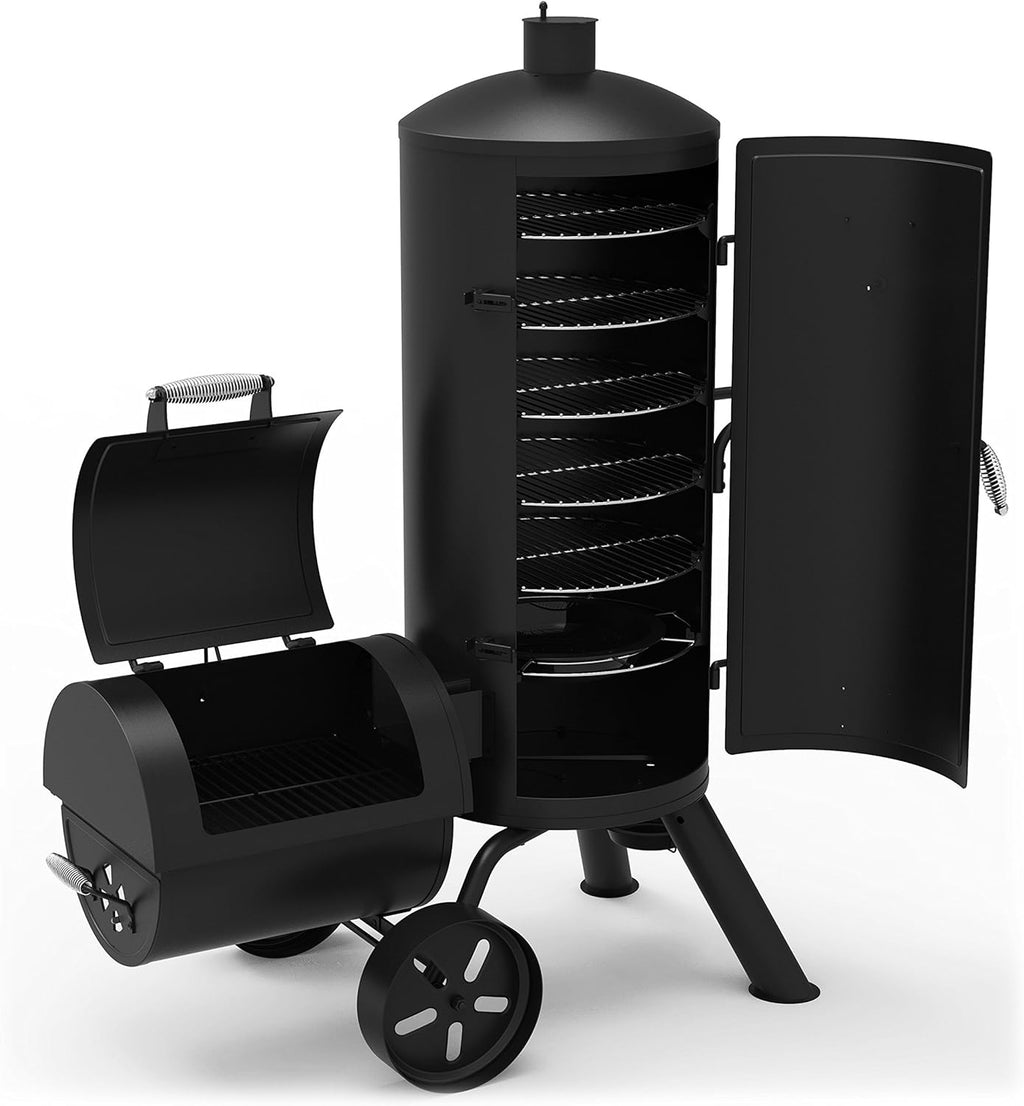 Heavy-Duty Vertical Offset Charcoal Smoker & Grill N357