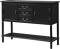 Solid Wood Console Table with 3 Drawers, 2 Cabinet and 1 Shelf H172