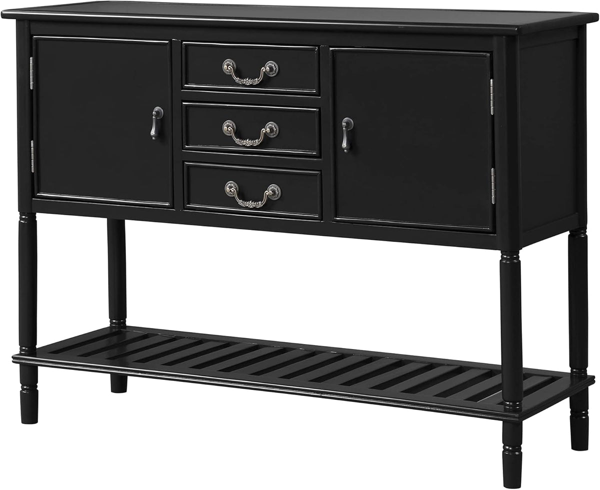Solid Wood Console Table with 3 Drawers, 2 Cabinet and 1 Shelf H172