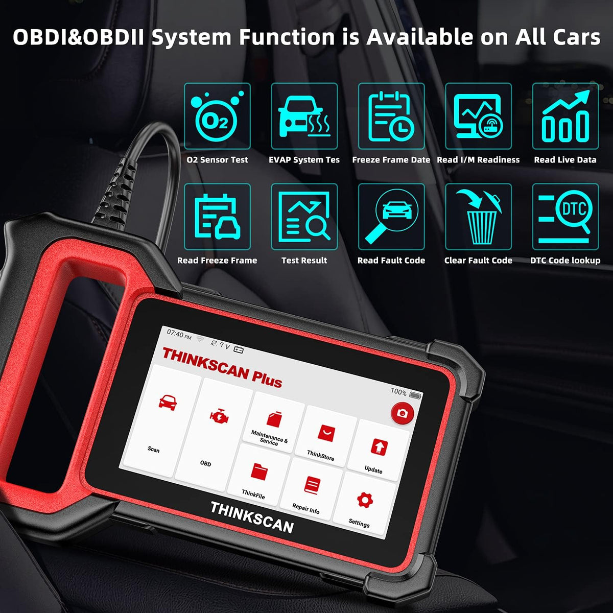 OBD2 Scanner Car Diagnostic Scanner with 28 Reset Functions 5 inch Touchscreen I305264