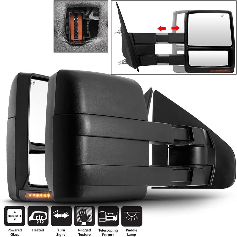 Telescoping Power Heated LED Signal Towing Side Mirrors Left Right Ford F150 Truck O9694
