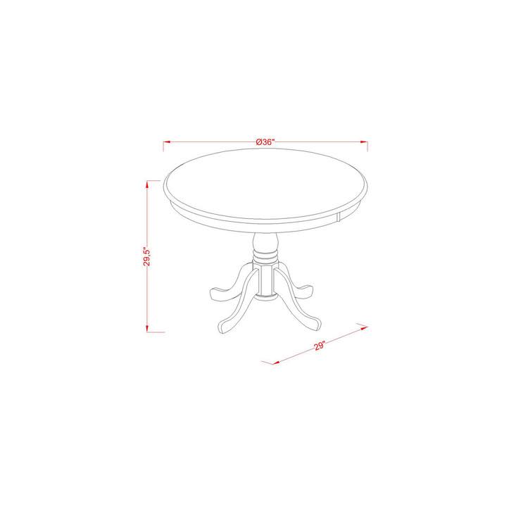 5 Pc Round 36 Inch Table and 4 Chairs H5326