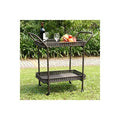 Black Wicker Patio Serving Cart T503