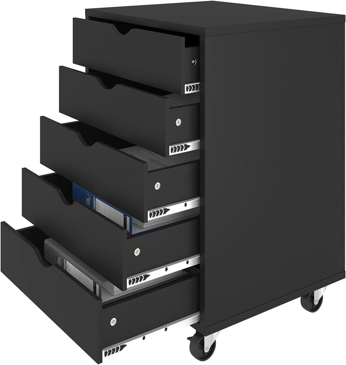 5 Drawer Black Storage Cabinet U7585