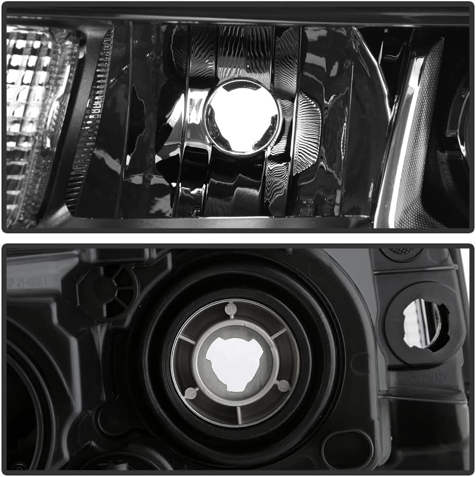 Black Housing Projector Headlights Pair Left+Right B98461