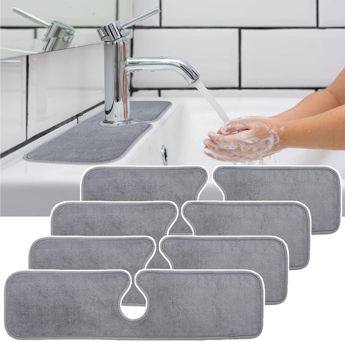 Absorbent Faucet Mat 24.8'' x 5.1'' 4 Pieces F131446