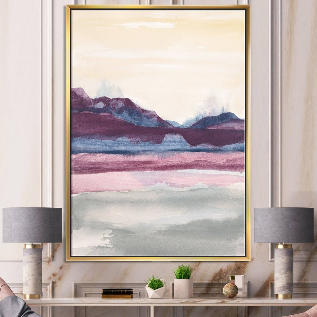 Purple Watercolor Framed Canvas 34 in. Wide x 44 in. High Q64643