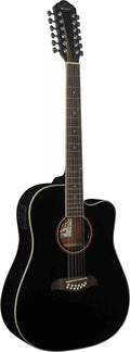 12-String Black Acoustic Electric Guitar W65685
