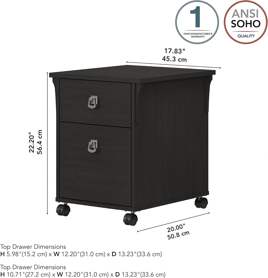 Black 2 Drawer Mobile File Cabinet A169822