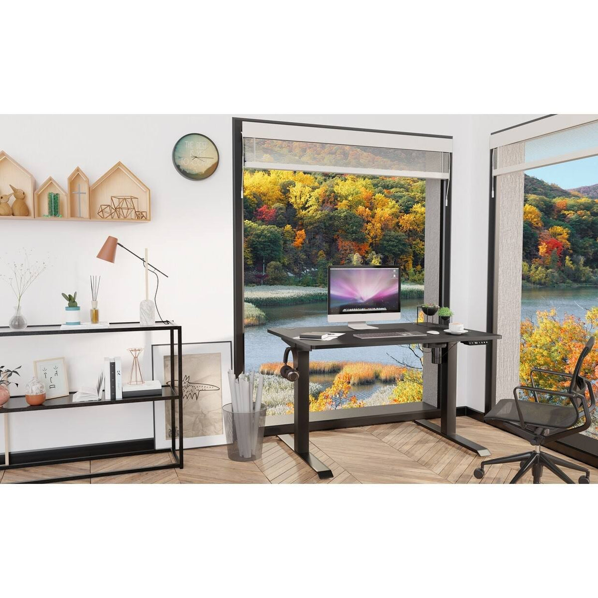 Black 48 x 24 Height Adjustable Electric Standing Desk Y7352