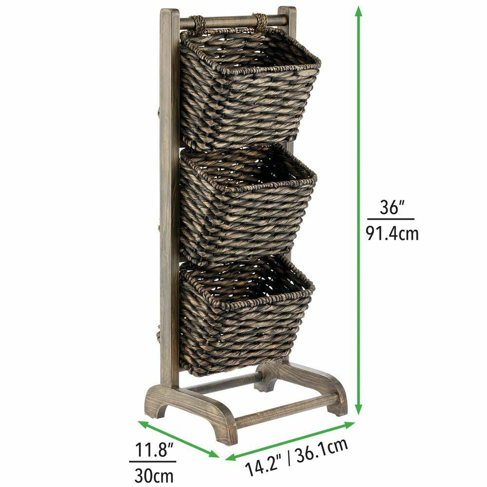 Standing Storage Basket Stand with 3 Baskets P702937