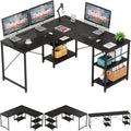 L Shaped Desk with Shelves 95.2 Inch Reversible Corner Computer Desk C219493