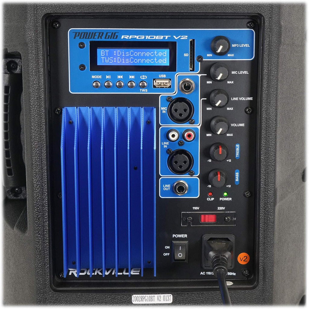 10 Powered DJ Speakers with Stands and Cables D809