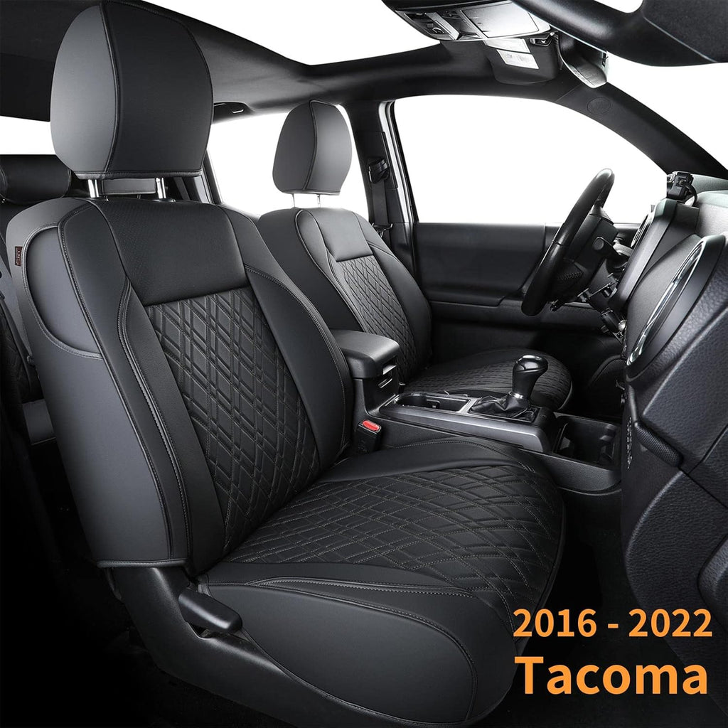 Tacoma Seat Covers Water Proof Faux Leather FullSet Black Gray S21815