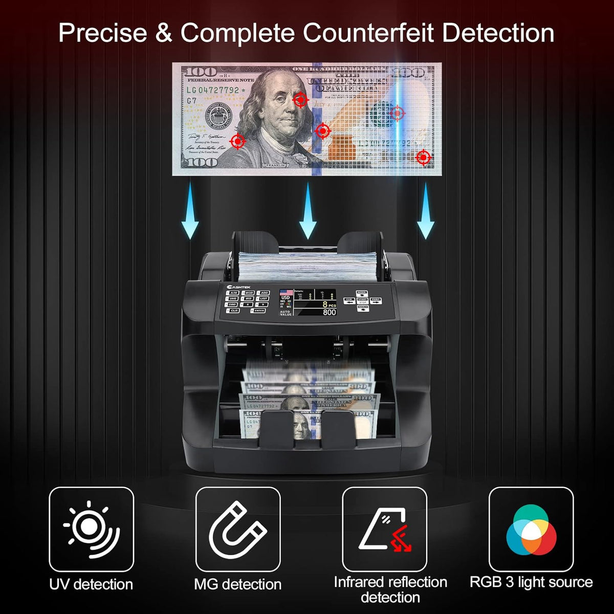 Money Counter Machine Mixed Denomination J2277