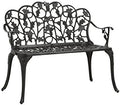 Black Cast Aluminum 2 Person Outdoor Bench P501